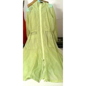 New $189 M Skyline Anorak Athleta Wind Breaker Rain Jacket Cinch waist NWT green